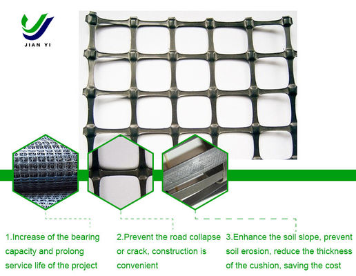 Proteção de inclinação Geogrid de plástico biaxial para grandes aeroportos e estacionamentos