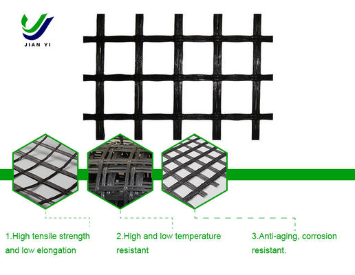 Reforço do pavimento rodoviário de fibra de vidro resistente à corrosão 25-120 KN/m