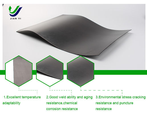 HDPE Geomembrana lisa com excelente resistência química para anti-filtragem em aterros sanitários e criação agrícola