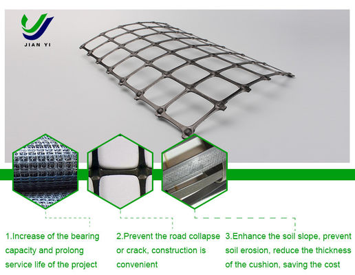 Long Life Bi-axial Geogrid Plástico Para Reforço Fundação Aeroporto Wharf