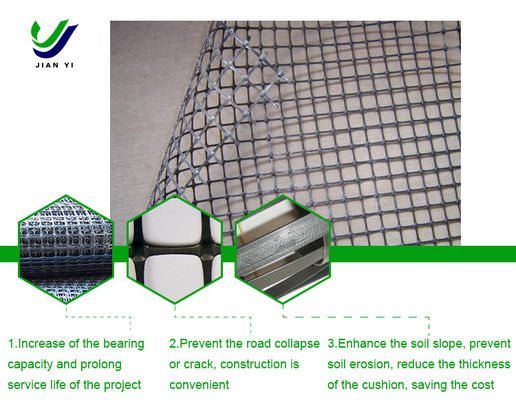 Geogrid de plástico biaxial antienvelhecimento para paisagismo do solo e ambiente verde