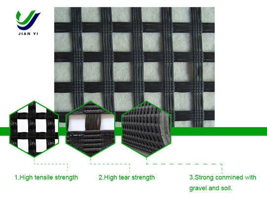 A grade geogrid de poliéster de malha tem excelente resistência ao envelhecimento e ao desgaste ultravioleta