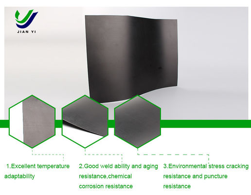 Material permeável HDPE Geomembrana lisa para filtragem e isolamento