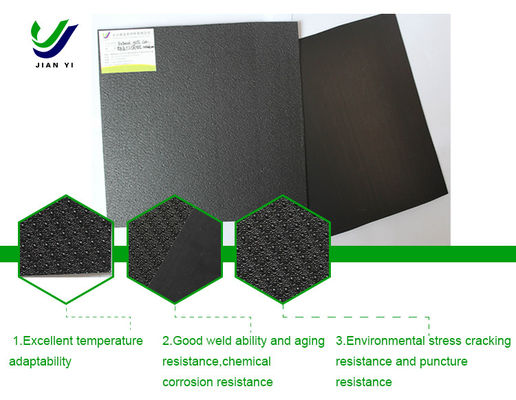 Superfície áspera com ponto de coluna Geomembrana texturizada de HDPE Antiderrapante Antipermeabilização