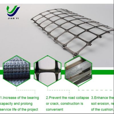 Proteção de encostas e construção de estradas Geogrid de plástico biaxial para grandes aeroportos e estacionamentos