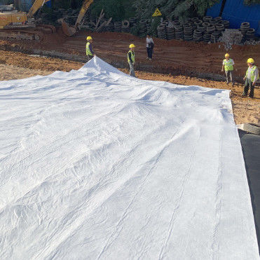 Geotextil de fibra de grapa de peso leve e branco com excelente função de filtragem