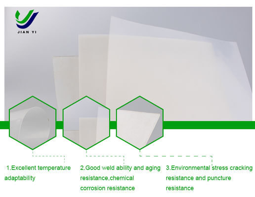 Forro de geomembrana lisa de HDPE com alongamento de 700%, resistência a perfuração de 480N e rolos extra-largos de 9m para estabilidade costeira