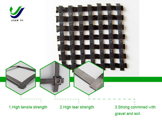 Geogrelha de Aço Resistente a UV de 30-120KN/m para Reforço de Fundação de Estrada